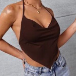 SHEIN tie back backless top